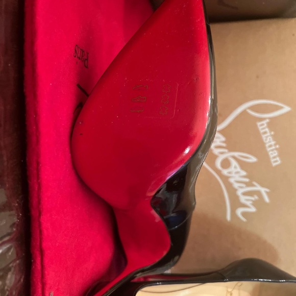 Christian Louboutin Glossy Black Heels with Red Soles - Picture 3 of 4